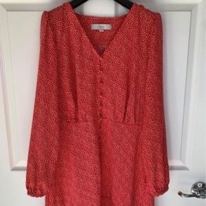 LOFT mini heart red dress